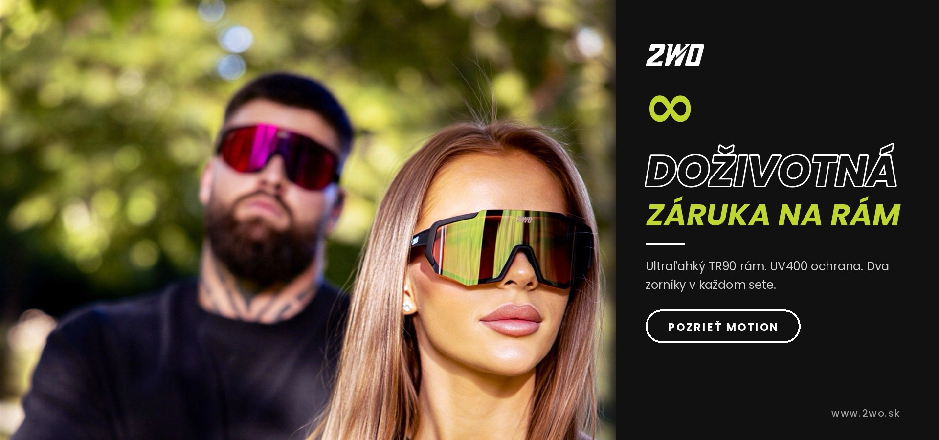 Doživotná záruka na športové okuliare 2WO